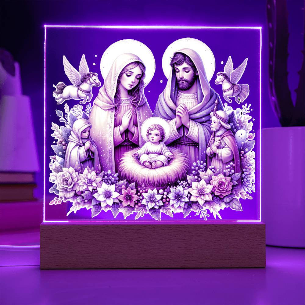 Lighted Nativity Set, Christ Was Born Night Light, Religious Home Decor, Holiday Decor, Nativity Scene Decoration, Nativity Lamp, Christmas Gifts for Christian