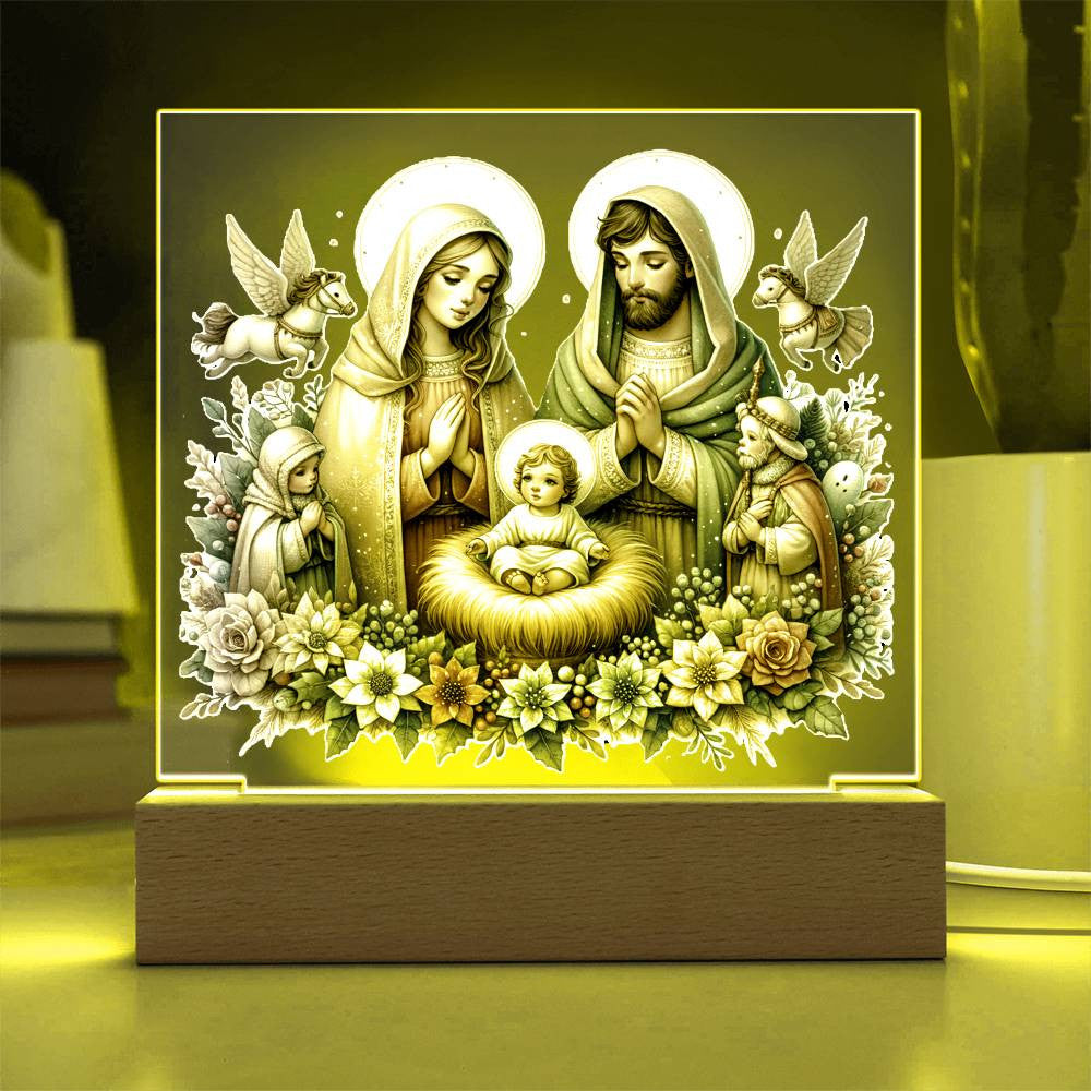 Lighted Nativity Set, Christ Was Born Night Light, Religious Home Decor, Holiday Decor, Nativity Scene Decoration, Nativity Lamp, Christmas Gifts for Christian