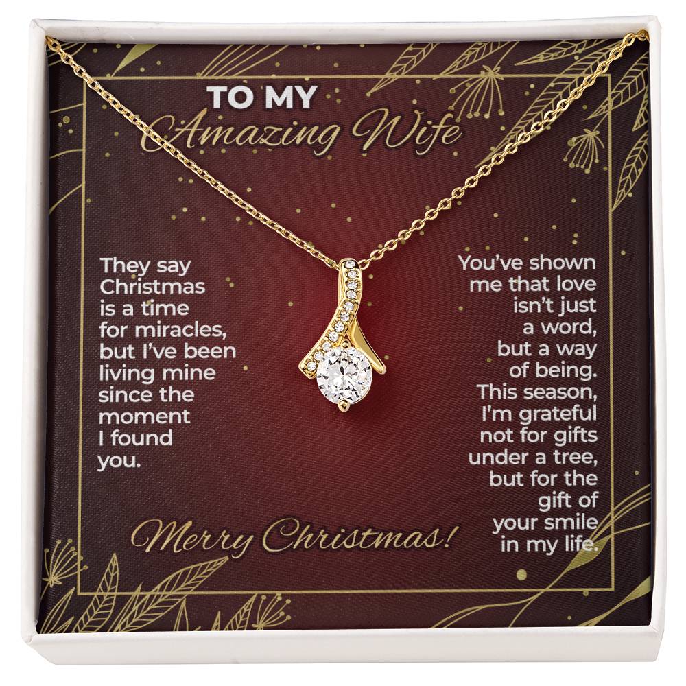 To Wife – Time for Miracle Christmas Necklace Gift Set – WAB22