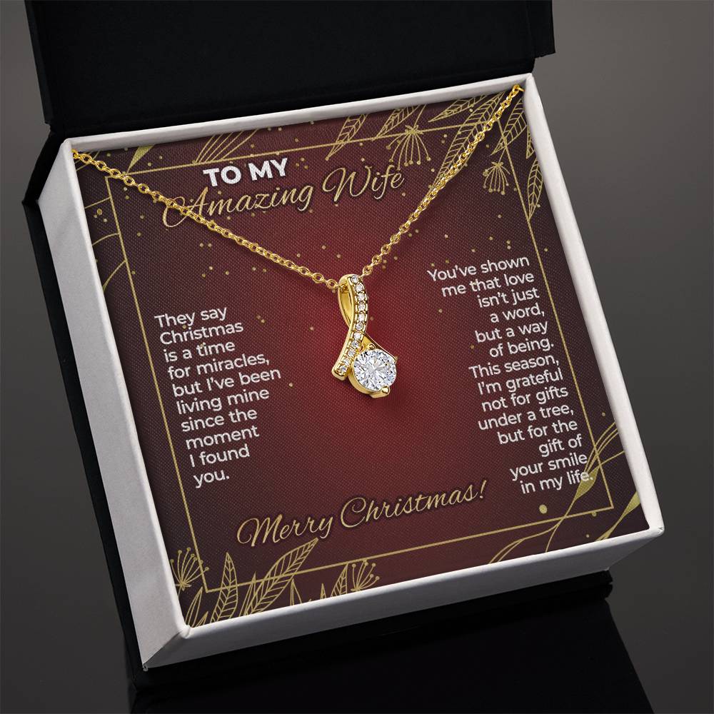 To Wife – Time for Miracle Christmas Necklace Gift Set – WAB22