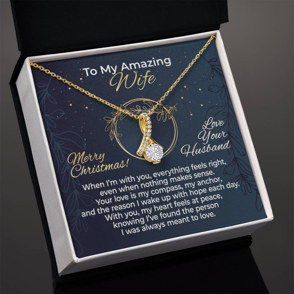 To Wife – With You Everything Feels Right – Necklace Gift Set - WAB12