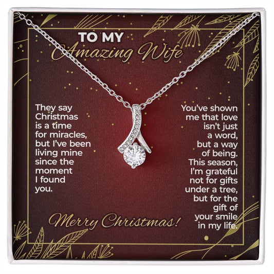 To Wife – Time for Miracle Christmas Necklace Gift Set – WAB22