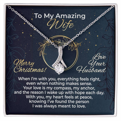 To Wife – With You Everything Feels Right – Necklace Gift Set - WAB12