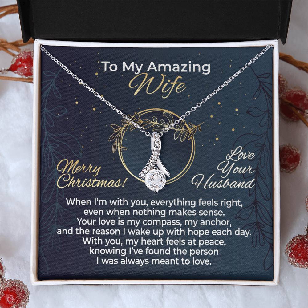 To Wife – With You Everything Feels Right – Necklace Gift Set - WAB12