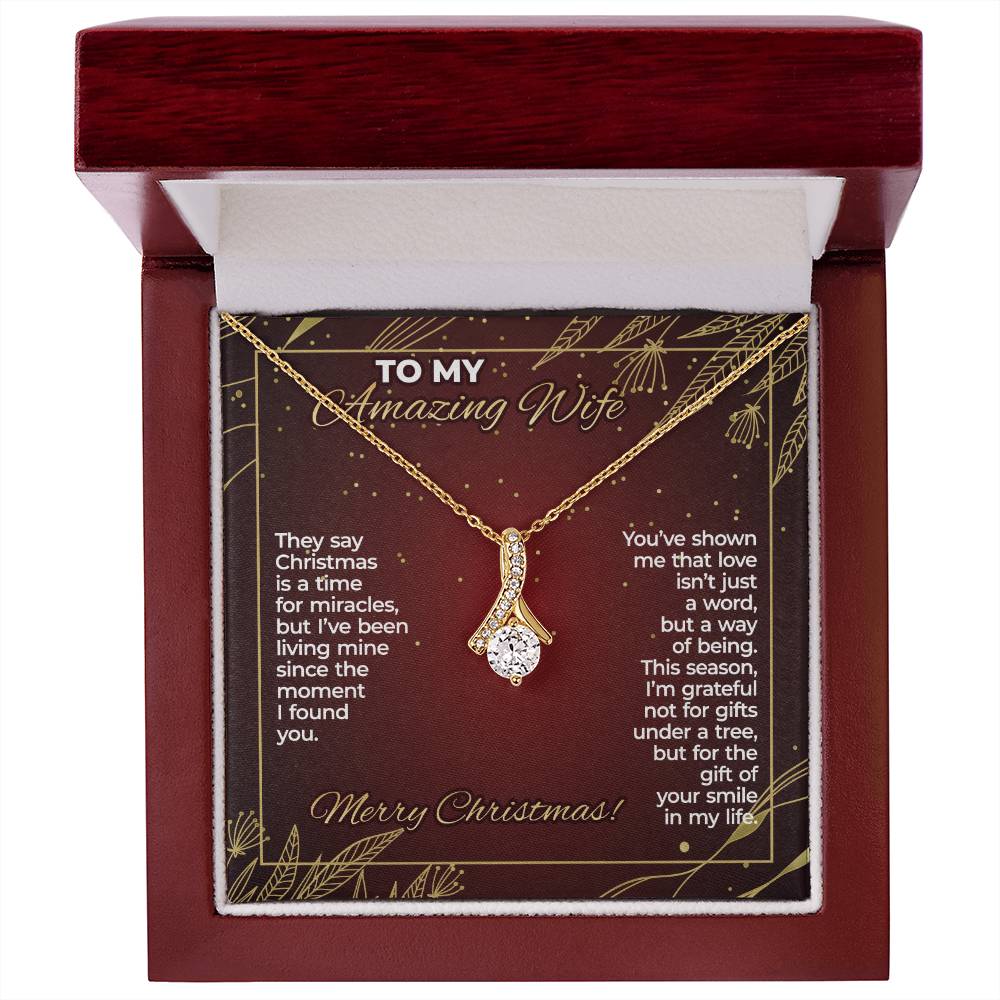 To Wife – Time for Miracle Christmas Necklace Gift Set – WAB22