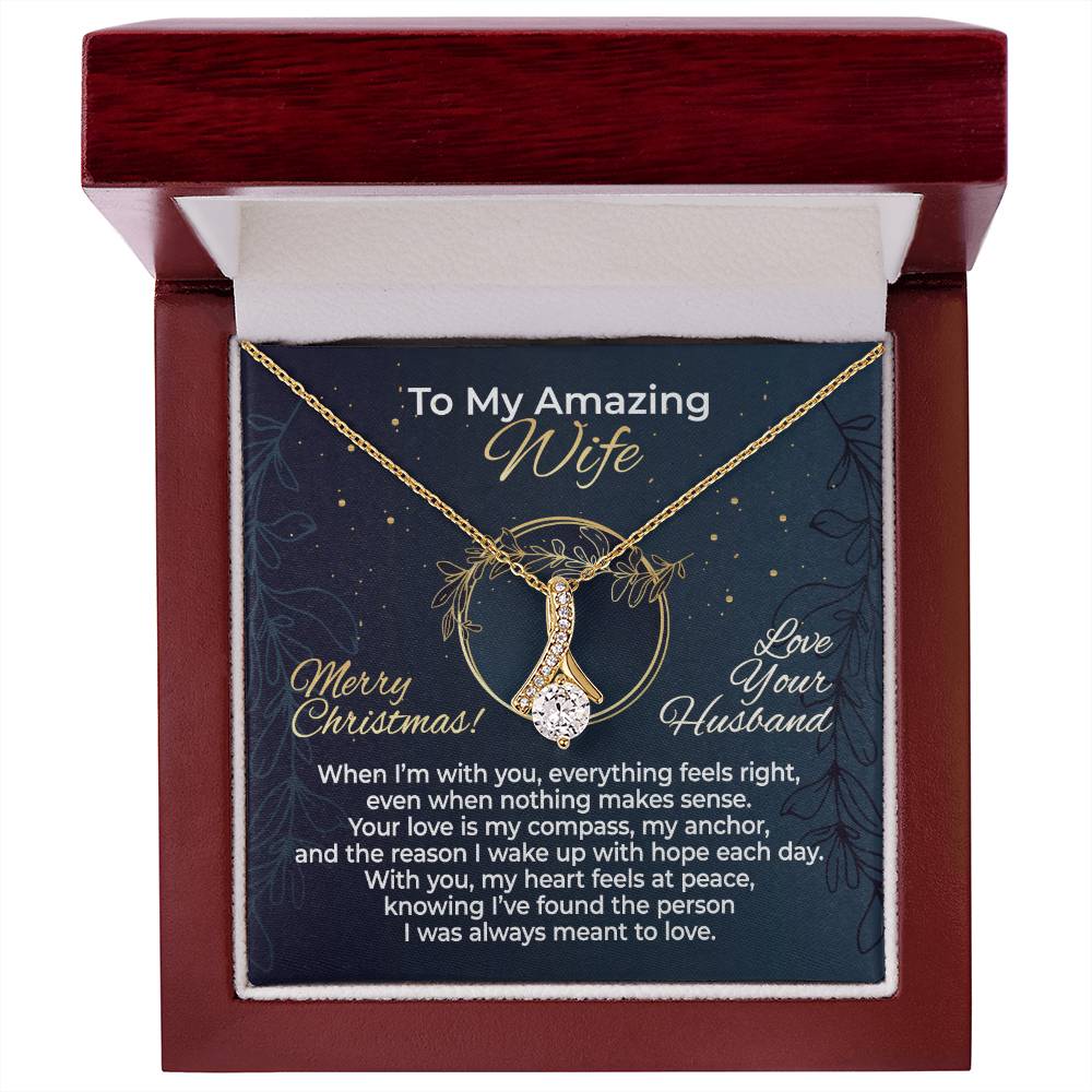 To Wife – With You Everything Feels Right – Necklace Gift Set - WAB12