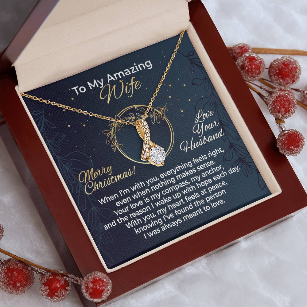 To Wife – With You Everything Feels Right – Necklace Gift Set - WAB12