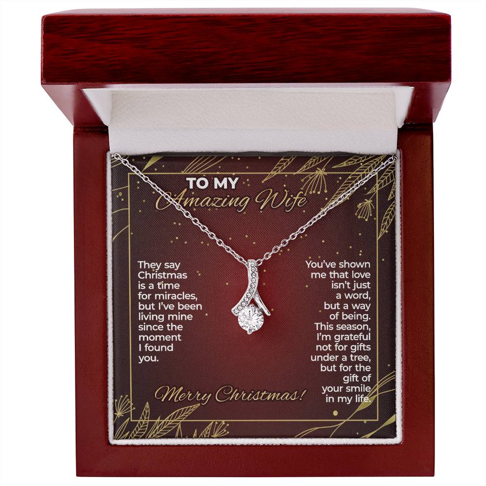 To Wife – Time for Miracle Christmas Necklace Gift Set – WAB22