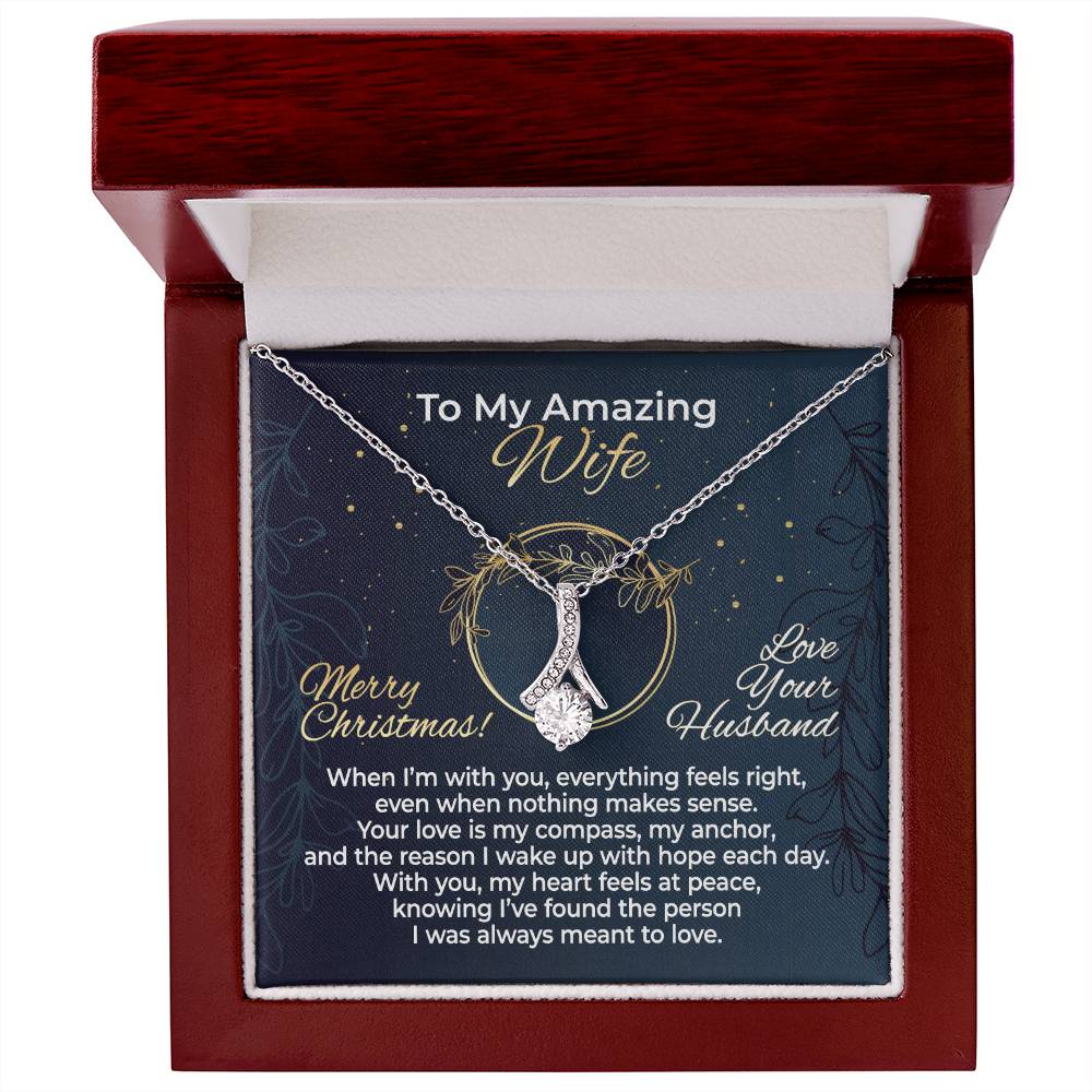 To Wife – With You Everything Feels Right – Necklace Gift Set - WAB12