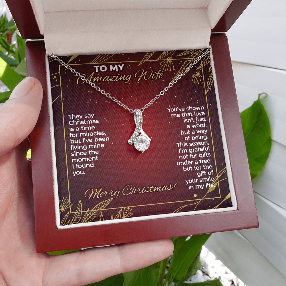 To Wife – Time for Miracle Christmas Necklace Gift Set – WAB22