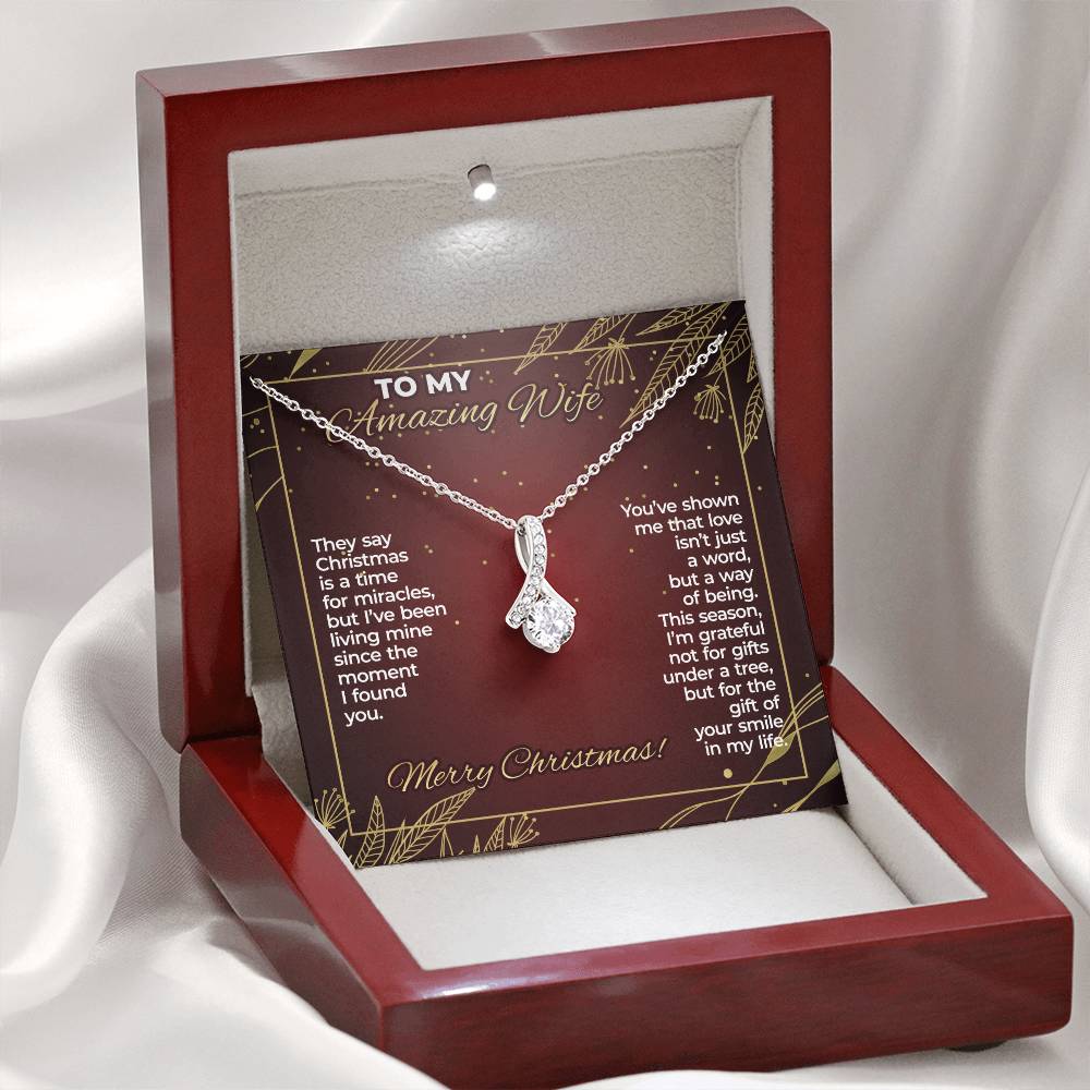 To Wife – Time for Miracle Christmas Necklace Gift Set – WAB22