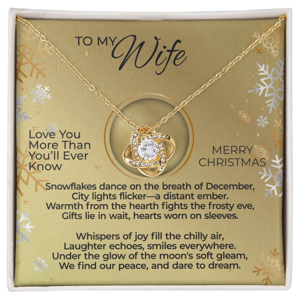 To Wife – Snowflakes Dance Christmas Necklace Gift  Set - WLK13