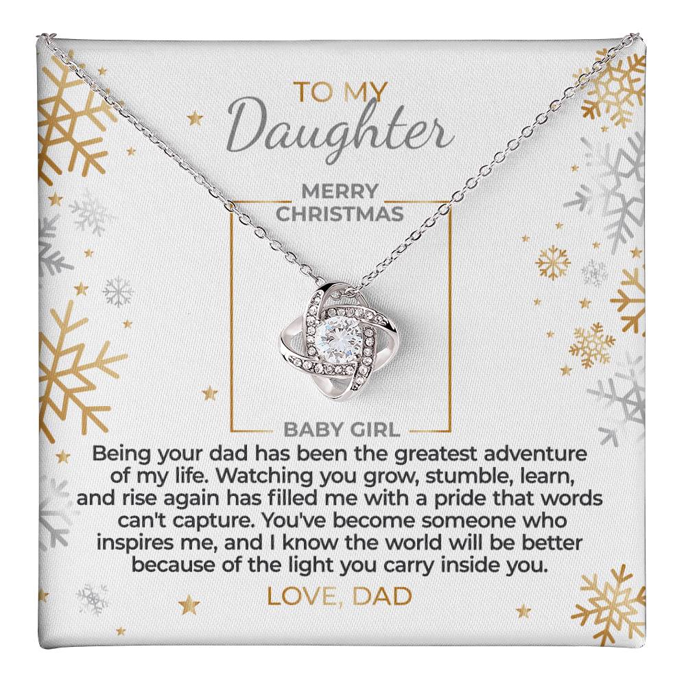 To Daughter - Christmas Gift from Dad - Love Knot Necklace Gift Set - DLK01