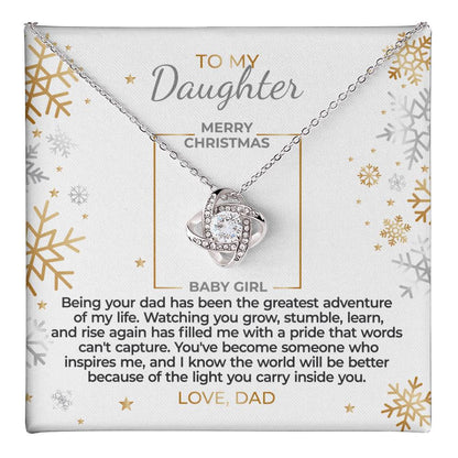 To Daughter - Christmas Gift from Dad - Love Knot Necklace Gift Set - DLK01