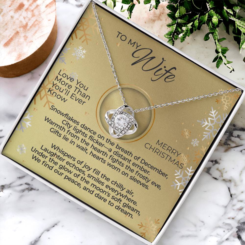 To Wife – Snowflakes Dance Christmas Necklace Gift  Set - WLK13