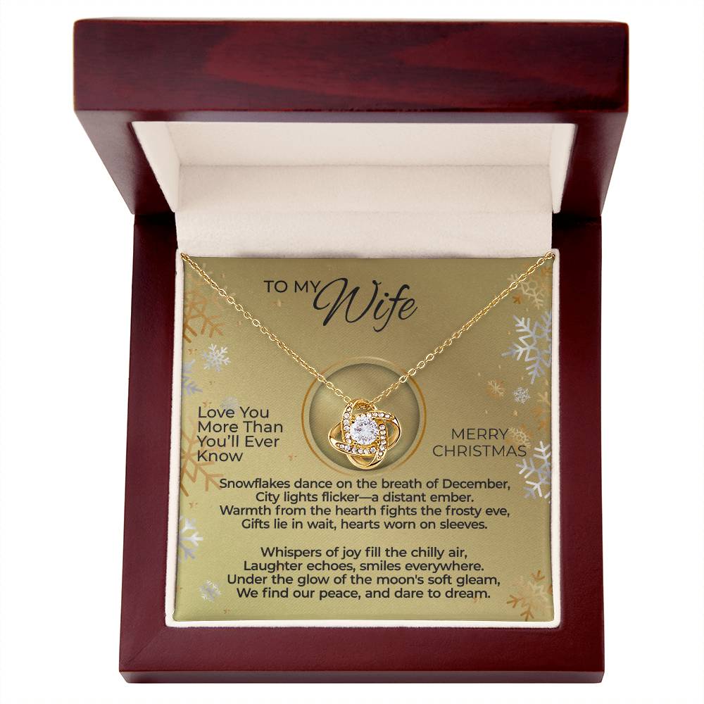 To Wife – Snowflakes Dance Christmas Necklace Gift  Set - WLK13