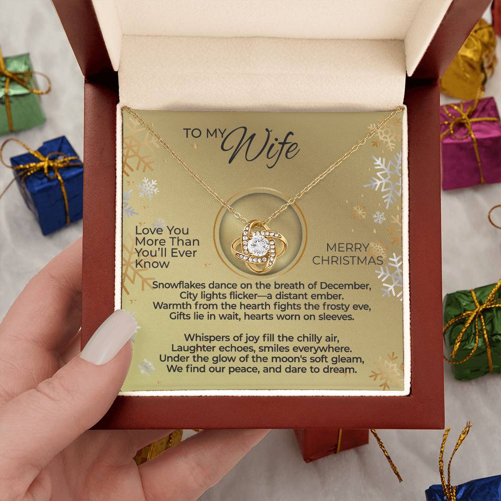 To Wife – Snowflakes Dance Christmas Necklace Gift  Set - WLK13