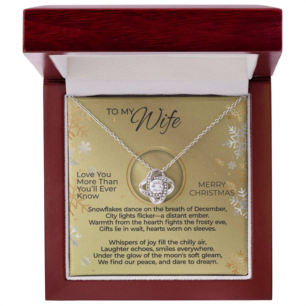 To Wife – Snowflakes Dance Christmas Necklace Gift  Set - WLK13