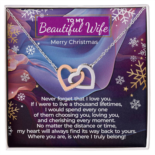 To My Beautiful Wife - Merry Christmas - Interlocking Hearts Gift Set – Never forget - WIH10