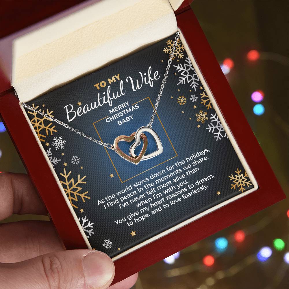 To My Beautiful Wife - Merry Christmas - Interlocking Hearts Gift Set – WIH04