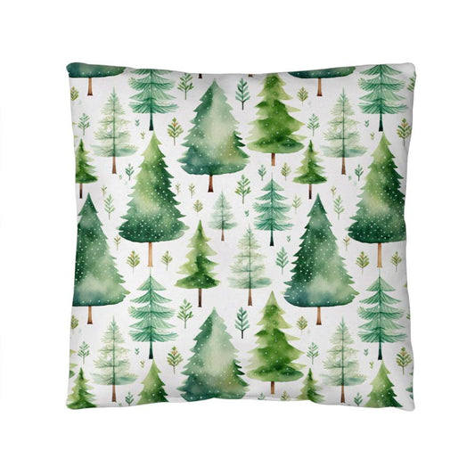 Christmas Pillow Watercolor Pine Tree Pattern Modern Indoor/Outdoor Farmhouse Pillow 16x16'', 18x18'', 20x20'' for Home Decoration, Elegant Gift for Women on New Year