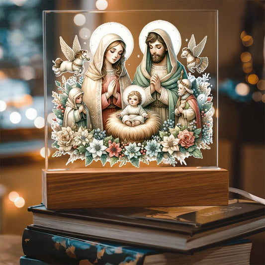 Lighted Nativity Set, Christ Was Born Night Light, Religious Home Decor, Holiday Decor, Nativity Scene Decoration, Nativity Lamp, Christmas Gifts for Christian