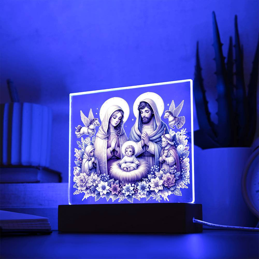 Lighted Nativity Set, Christ Was Born Night Light, Religious Home Decor, Holiday Decor, Nativity Scene Decoration, Nativity Lamp, Christmas Gifts for Christian